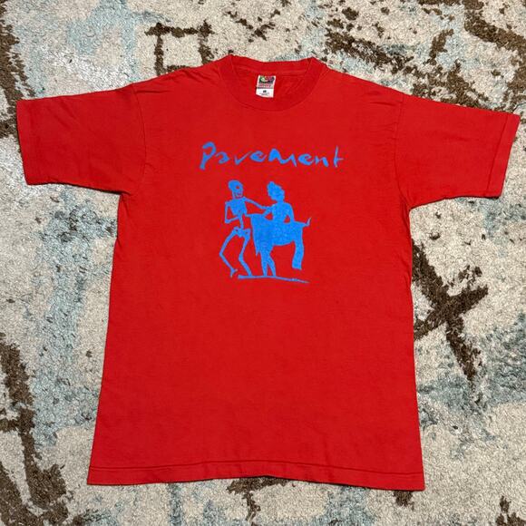 Vintage Pavement Terror Twilight Shirt Size Large Dancing Skeleton 90s Band Tee - Picture 2 of 6